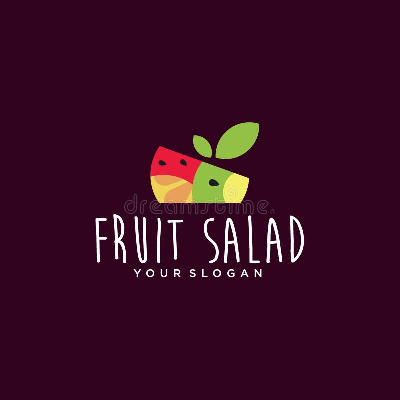 Logo of a Fruit Salad Concept in Vector. Healthy Food Logo Template
