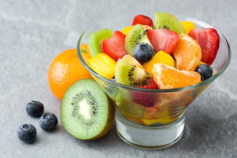 Fruit Salad In Crystal Bowl Stock Photo Image of mango, vegetarian