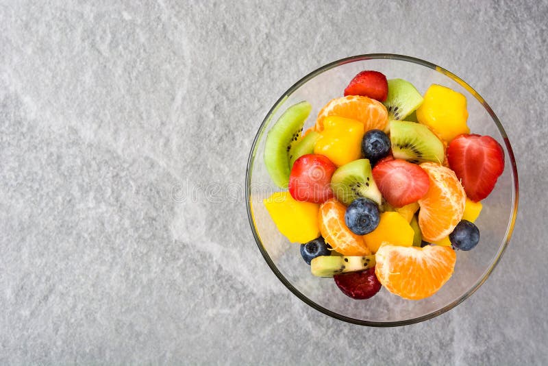 Fruit Salad In Crystal Bowl Stock Photo Image of fresh, dessert 90299224