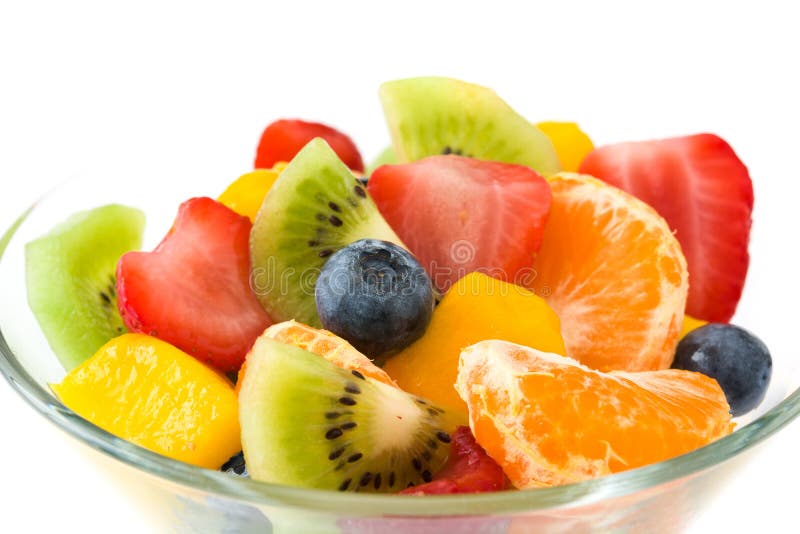 Fruit Salad In Crystal Bowl Isolated Stock Photo Image of fruit