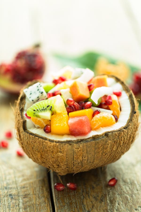 Exotic fruit salad stock image. Image of orange, berry 54734999