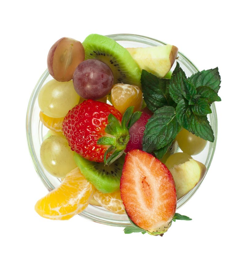 Fruit Salad in a Glass Bowl Stock Photo Image of grapes, healthy