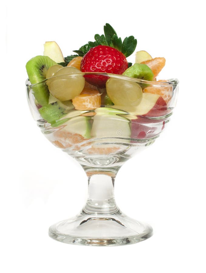Fruit Salad in a Glass Bowl Stock Photo Image of citrus, colorful