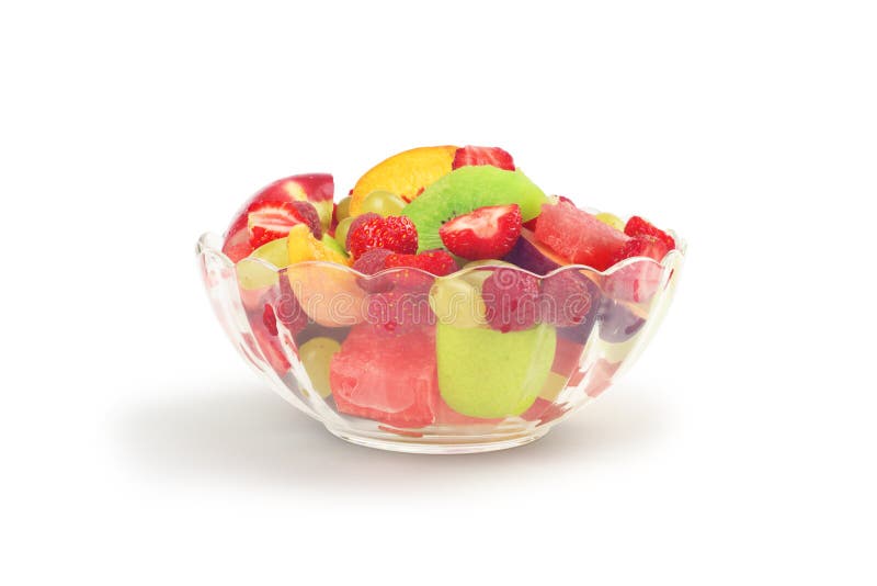 Fruit salad in glass bowl stock photo. Image of bowl 94228316
