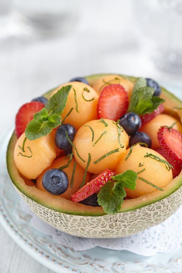 Fruit Salad with Watermelon and Melon Balls Stock Photo Image of