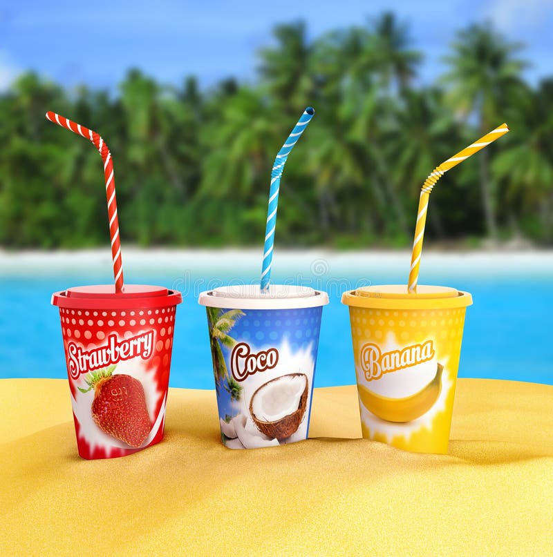 Fruit smoothies stock illustration