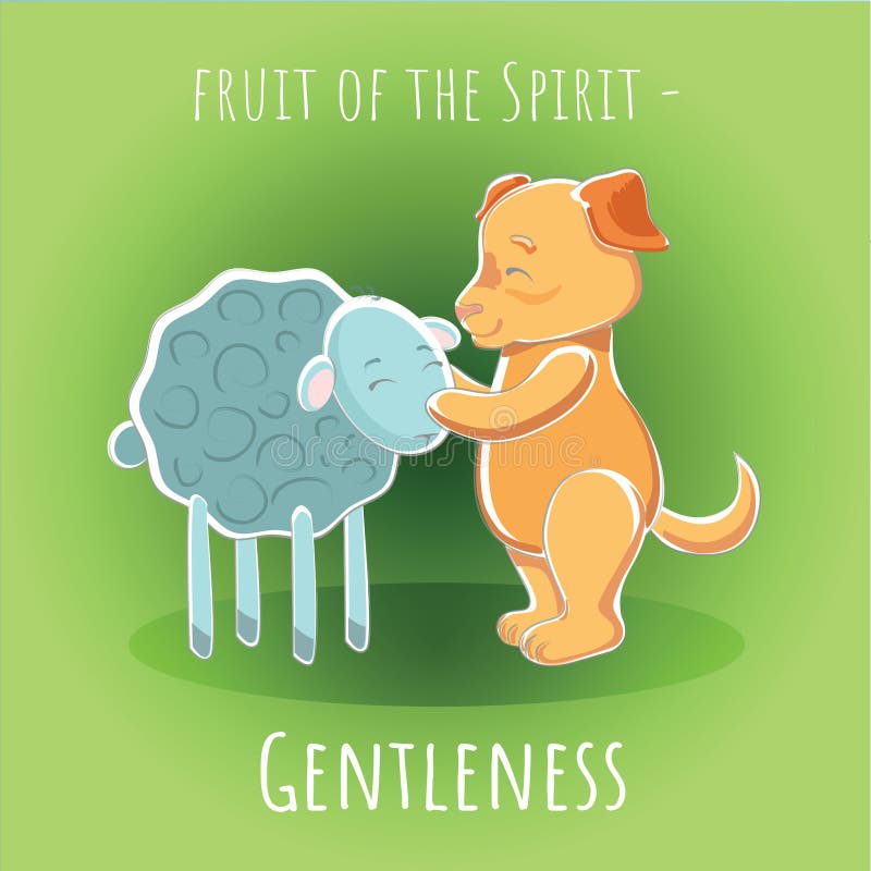Fruit of the Spirit - Gentleness - meekness stock illustration Fruit of the Spirit - Gentleness - meekness stock illustration