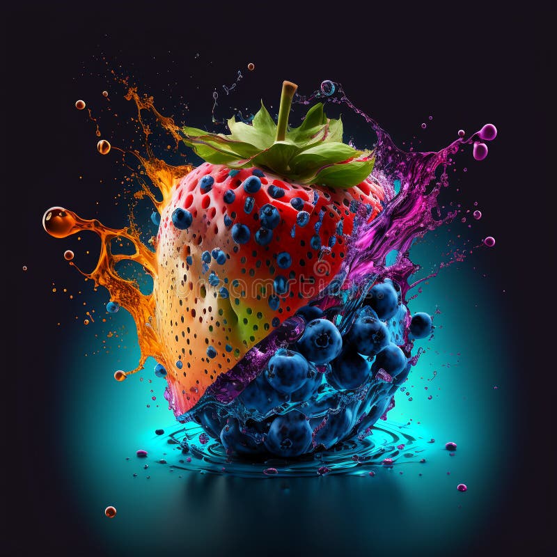Fruit Splash Concept Art Illustration Stock Illustration Illustration
