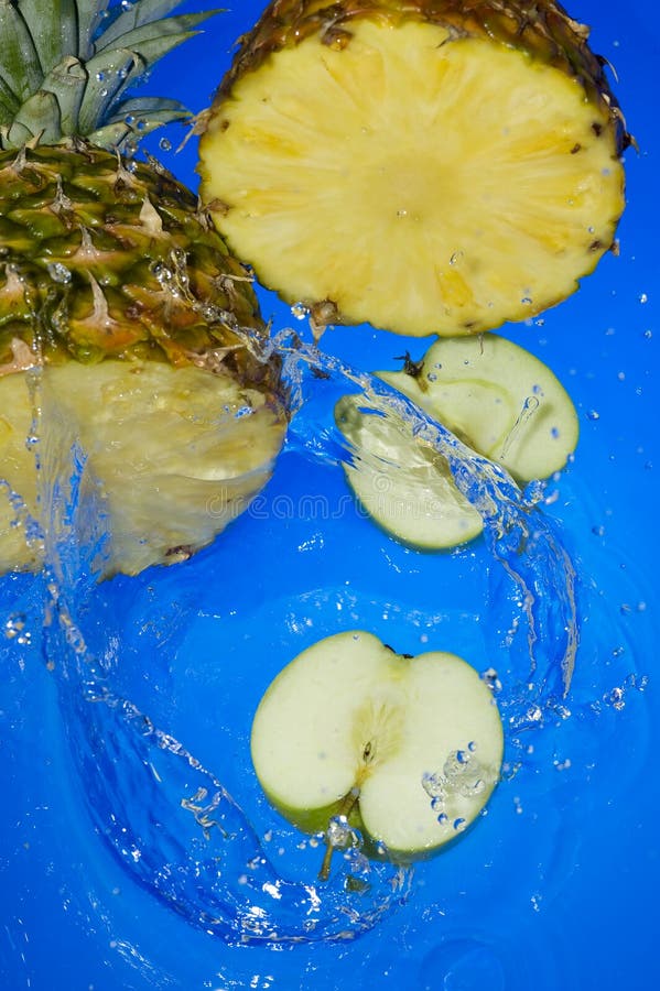 Fruit and splashing water