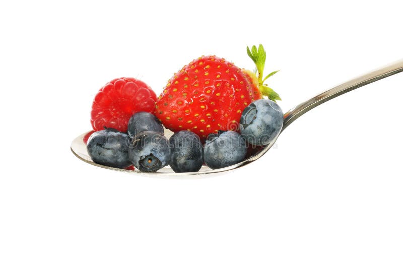 Fruit in a spoon stock image. Image of dessert, fruit 192621695