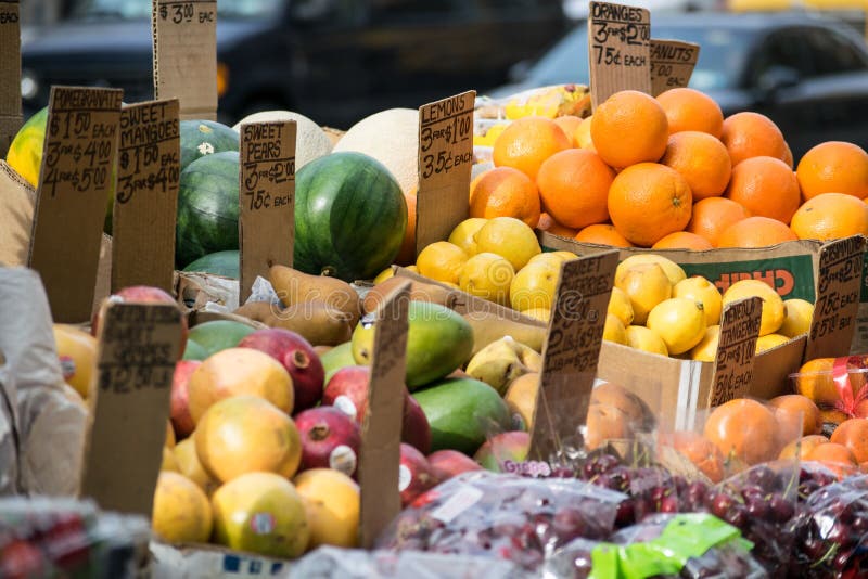 Fruit Stand in NYC stock photo. Image of delicious, organic 67109158