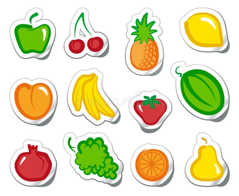 Fruit on stickers