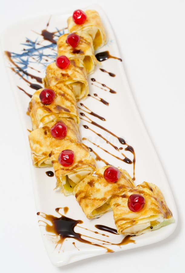 Fruit sushi rolls stock image. Image of banana, dessert 30987163