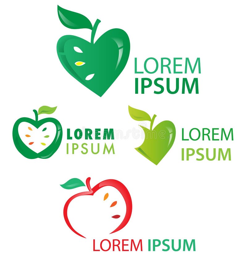 Fruit symbol set isolated stock vector. Illustration of logo - 45943586