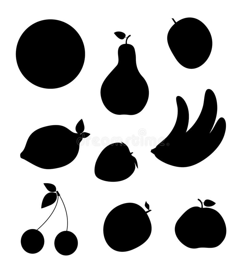 Fruit Symbol Silhouettes - Abstract Stock Vector - Image: 9770533