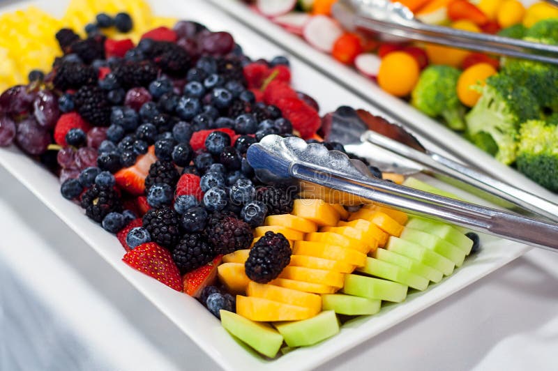 Fruit tray with fresh berries and fruit