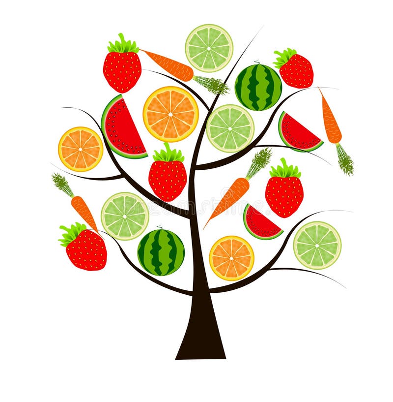 Fruit Tree for Your Design Illustration Stock Vector Illustration of