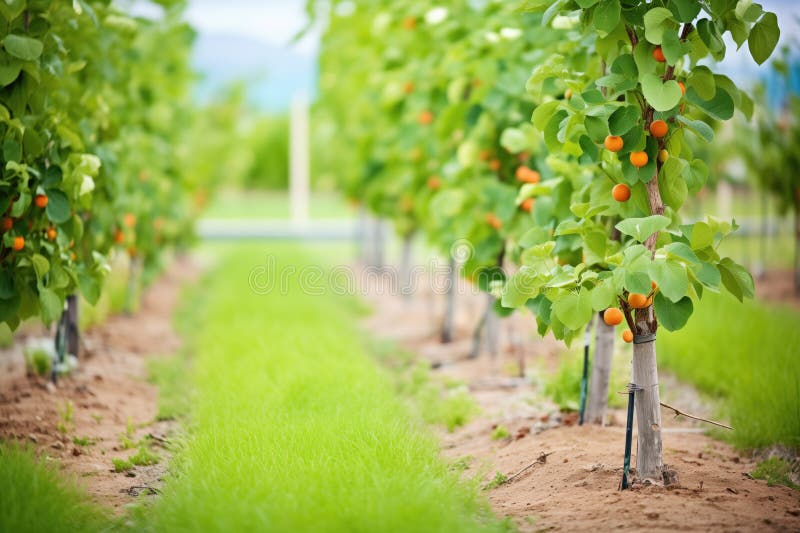 Fruit Trees with Ground Cover Crops Stock Image Image of sustainable