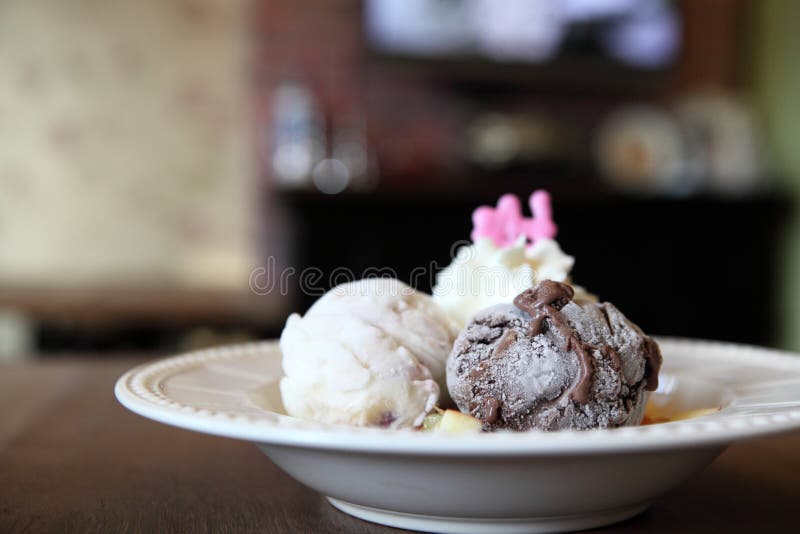 Fruit with Vanilla Ice Cream Stock Image Image of delicious, menu