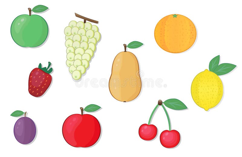Fruit vector illustrations stock vector. Illustration of lemon - 12517987