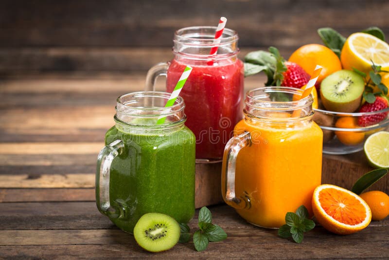 Fruit and Vegetable Smoothies Stock Photo - Image of detox, smoothie