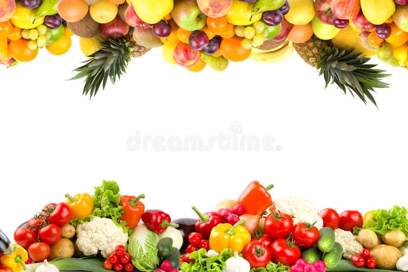 Conjuntos de a verduras en blanco.