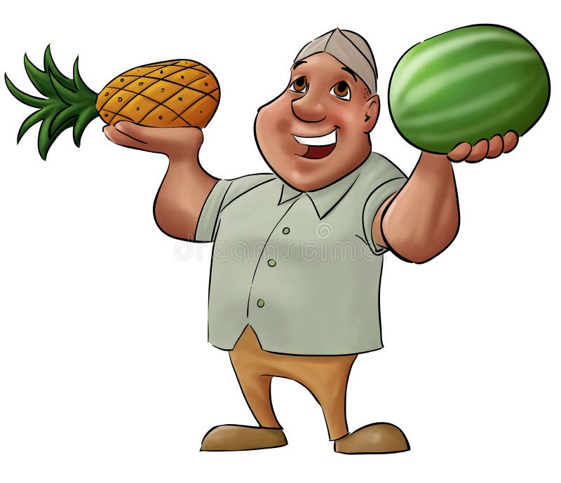 Fruit vendor stock illustration. Illustration of sweet 20957895
