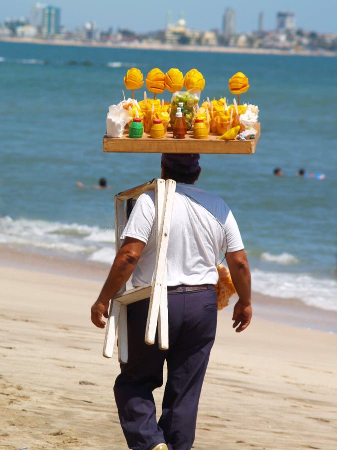 Fruit Vendor on the Beach stock image. Image of beach 1308775