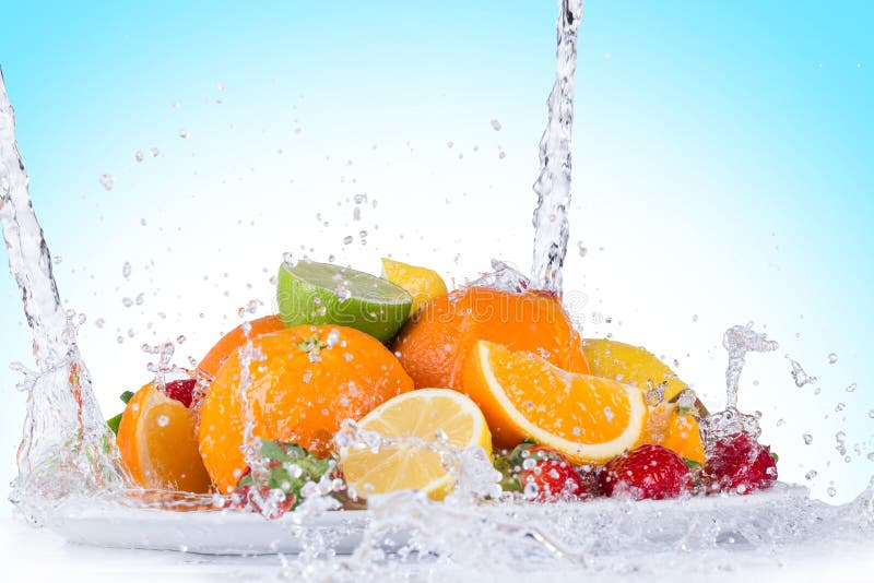 Fruit with water splash stock photo. Image of fruit, food 53947638