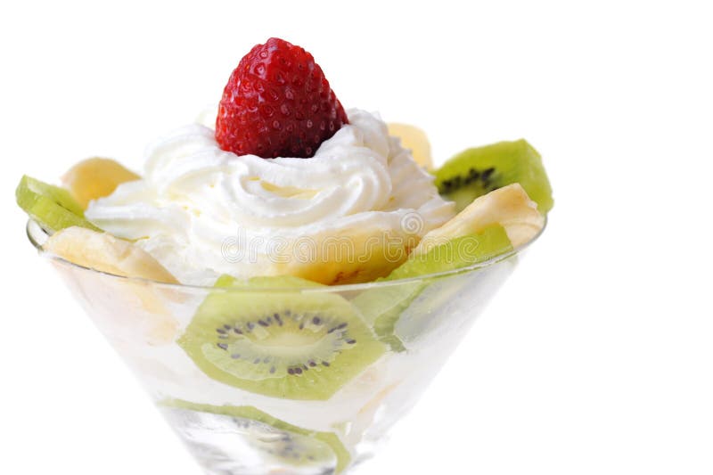 Fruit with whipped cream