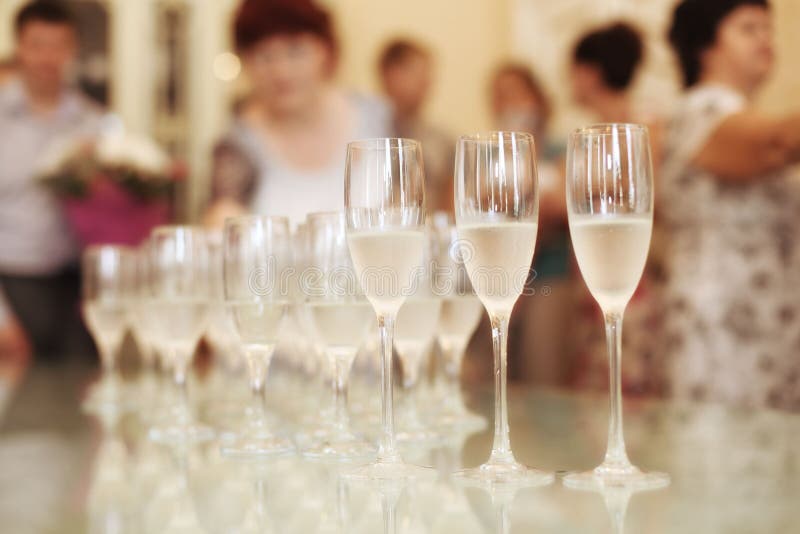 Fruit Wine Glasses in a Restaurant Table Setting Stock Photo Image of