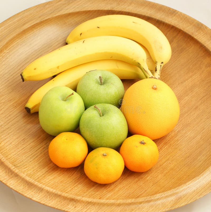 Fruit in a Wooden Bowl