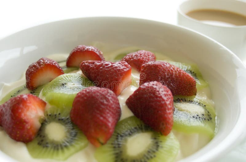 Fruit yoghurt breakfast stock image. Image of kiwifruit - 7005873