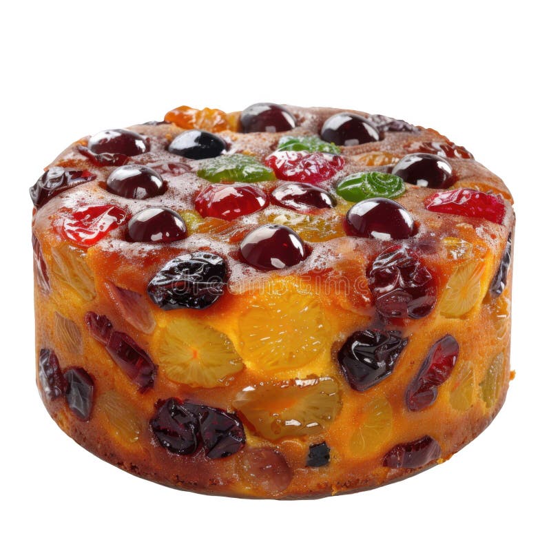 Fruitcake with Glazed Cherries Candied Fruits and Nuts Stock Image