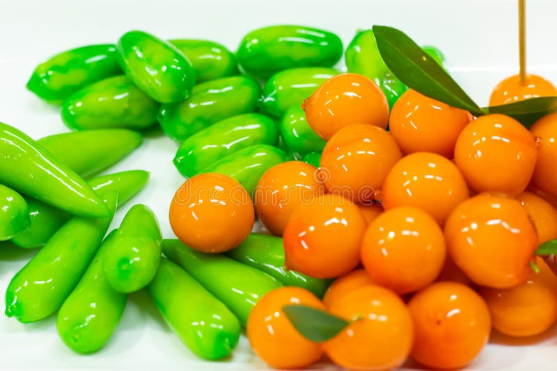 Fruitdesserts Thailand van soja dan met een laag bedekt gelei wordt gemaakt die stock fotografie Fruitdesserts Thailand van soja dan met een laag bedekt gelei wordt gemaakt die stock fotografie