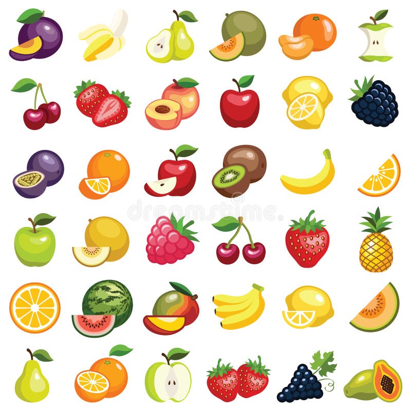 Fruitpictogrammen stock illustratie