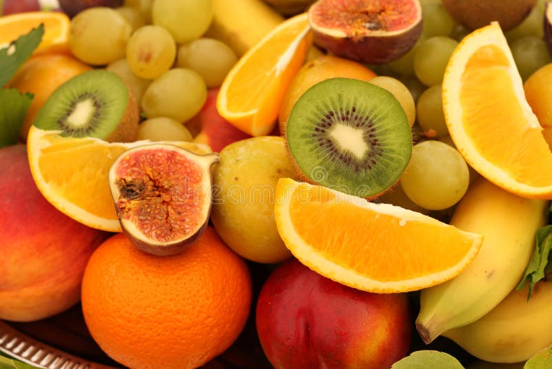 Detail of many types of fruits