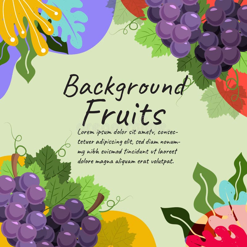Fruits Background Abstract Banner Grapes Concept Illustration Vector 1