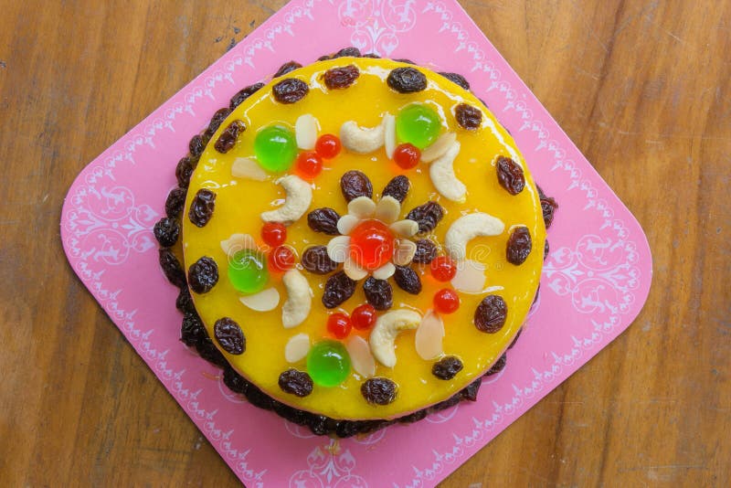 Fruits Cake with Mix Cashew Nut and Dried Fruit Stock Image Image of