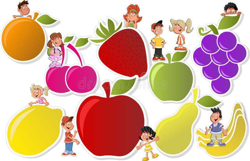 Fruits And Cartoon Children Stock Photo Image 26694150