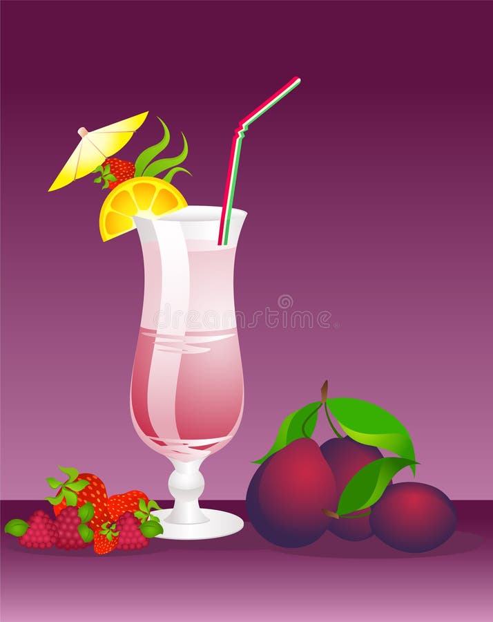 Fruits cocktail stock vector. Illustration of alcohol 10716286