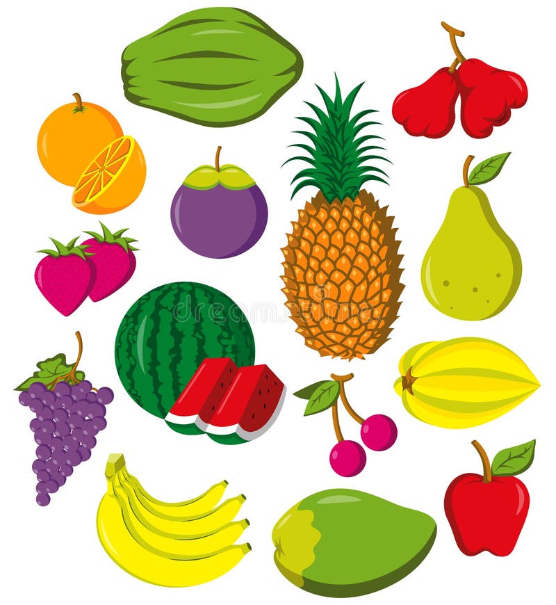 Fruits Cartoon Collection for Kids Stock Vector Illustration of kids