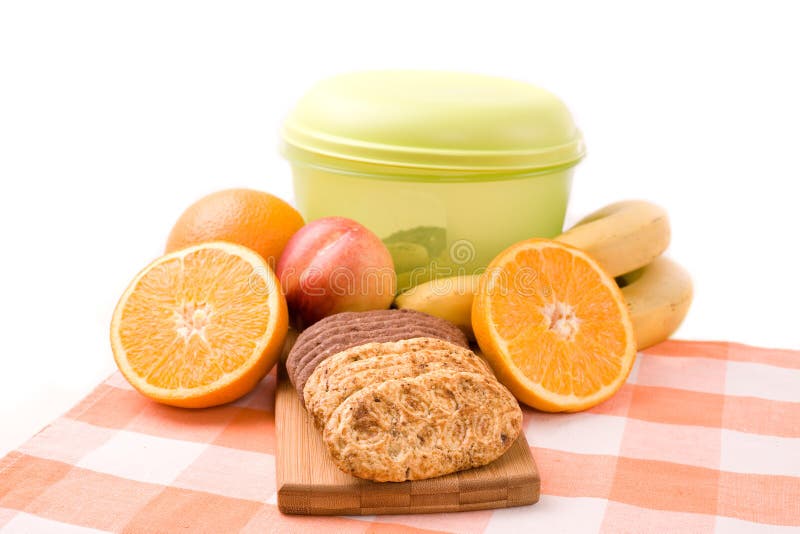 Fruits and cookies royalty free stock images