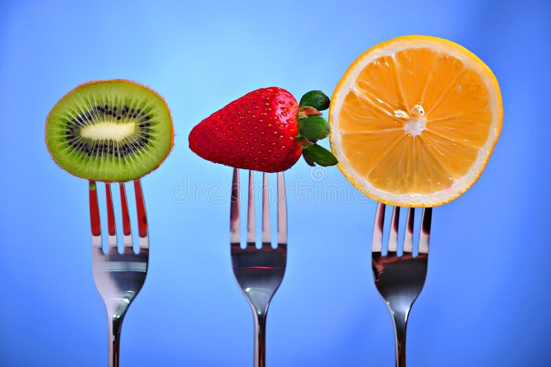 Fruits in fork