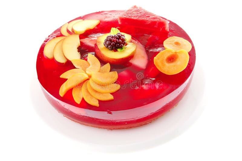 Fruits jelly cake and nectarine