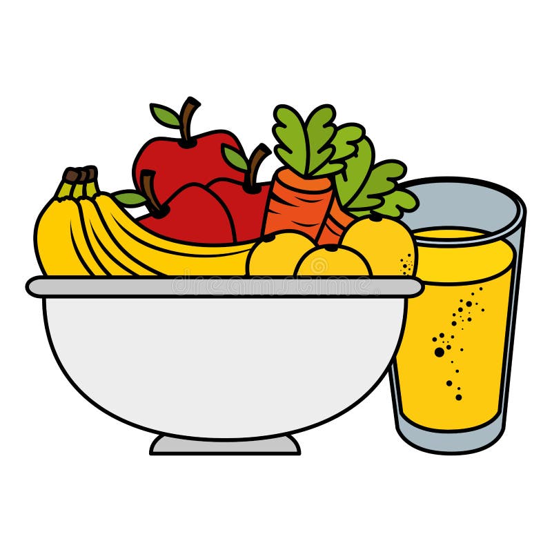 fruits with juice icons royalty free illustration