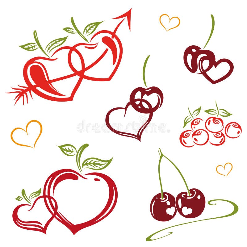 Fruits with love stock vector. Illustration of design 34385957