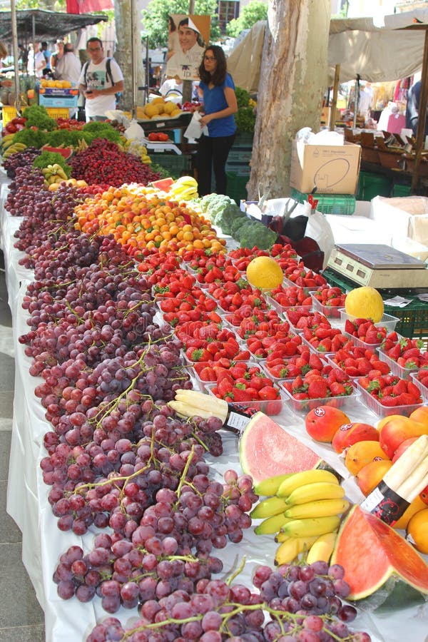 Regional and local fruits at the market in Pollenca, Mallorca (Majorca), Spain