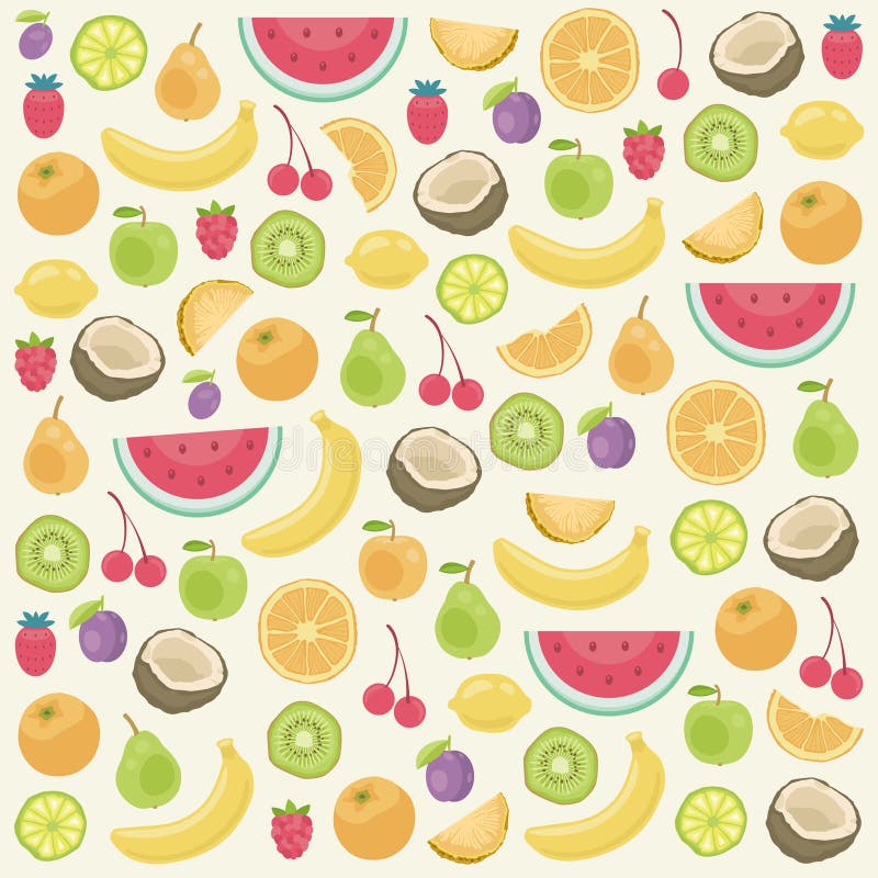 Fruits seamless background stock illustration