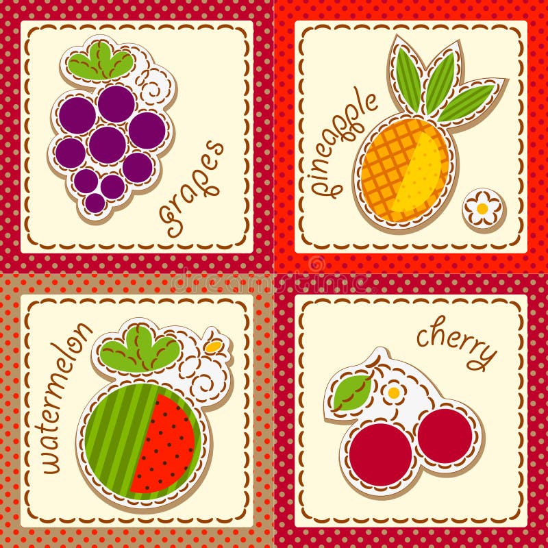 Fruits. set cards